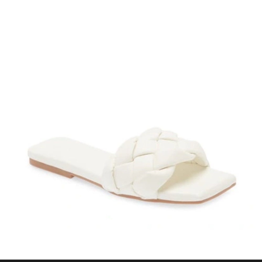 White woven leather sandals - worn for 30 min